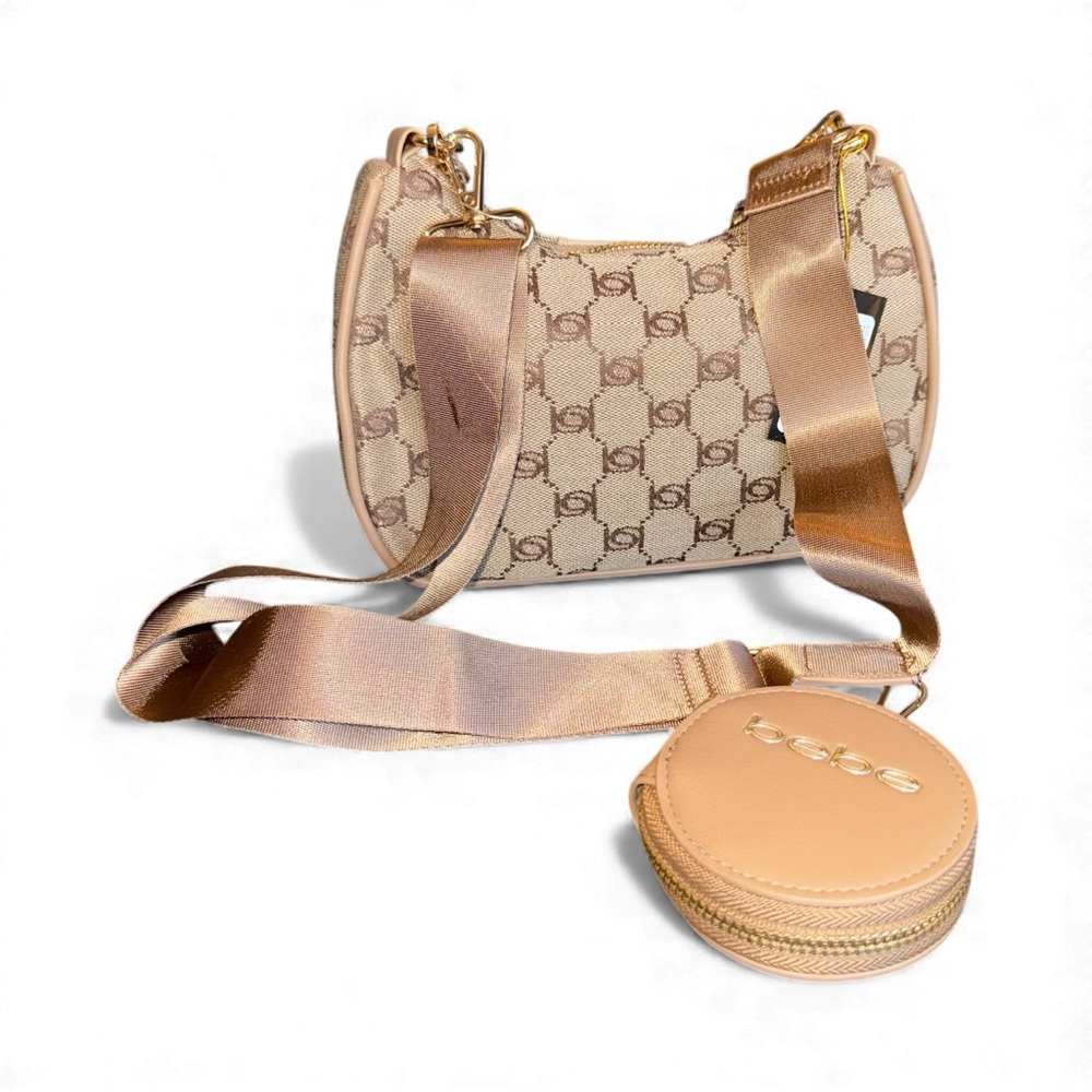 Bebe Tan and Gold Crossbody Bag Set - Picture 6 of 8